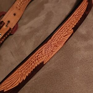 Leather Braided Tooled Belt